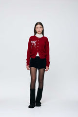 EIRIN WOOL CARDIGAN / RED