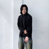 High-Neck Stripe Knit Jacket