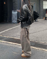 Humming leather jacket