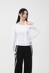 フリルロングスリーブTシャツ
