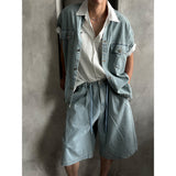 [SET UP] String denim bermuda pants (2color)