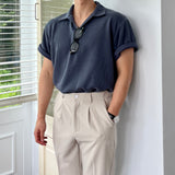 6-color short-sleeve collar knit