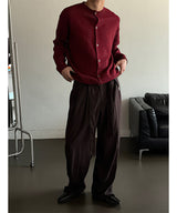 [CROP FIT] Round neck knit crop cardigan(6color)