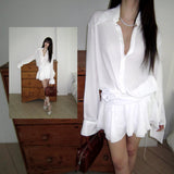 Shirt frill dress
