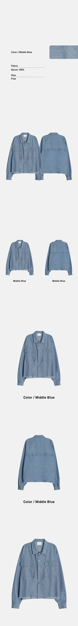 [S/S] Crop denim cutting shirts