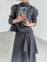 overlap button skirts (2color)
