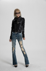 SEXXDEVIL Spikes Snake Shadow Denim