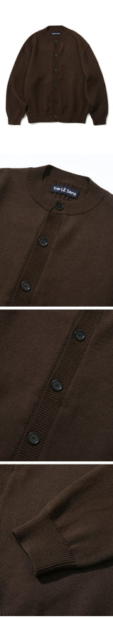 CENTRE LINE ROUND CARDIGAN_BROWN