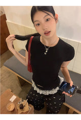 ブラックバッグアンダーポイントショートスリーブTシャツ