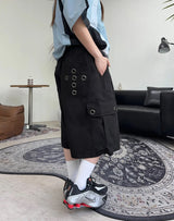 Ber Cross Eyelet Bermuda Pants