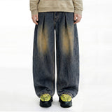 Vintage front pintuck denim pants (vintage black)