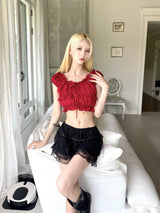 1339. Ribbon lace cancan short pt (2color)