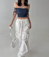 strap denim crop top