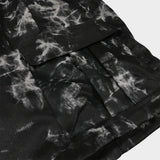 tie-dye cargo shorts_black