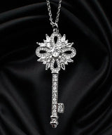 Fancy silver key necklace