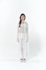 Knit Tie Long Sleeve Set Ivory