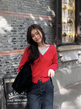 [SHOPPERMADE] Cozy Wool V-neck Knit Cardigan (7color)