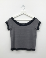 Las Lace Off-shoulder T-shirt (3color)