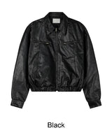 Edion Crop Leather Jacket