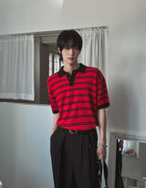 Iru Boucle Stripe Collar Knit