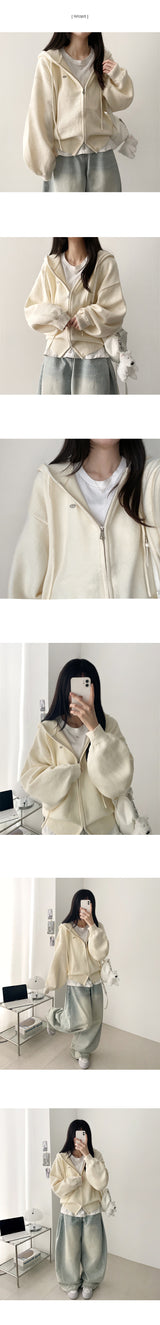 Flo Pendant Loose Fit Knit Hooded Zip-Up