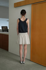 Stripe flare skirt_ivory