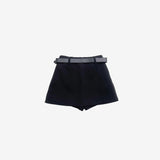Leani Side Slit Wool Skirt (Belt Set)