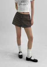 [MADE] Silty Check Banding Short Pants