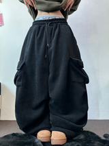 ミンク🖤リベットパラシュートコーデュロイロングパンツ🩶🖤2カラー