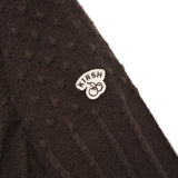 CHERRY RIBBON HOODIE CARDIAGN [DARK BROWN]