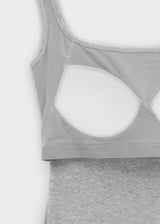 [B-BASIC] Basic Cotton Span Square Neck Sleeveless (Built-in Cap)