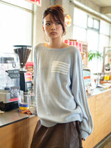 FLAG BOATNECK KNIT LIGHT BLUE