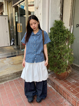 [unisex] ハシンデニムストリングワイドパンツ