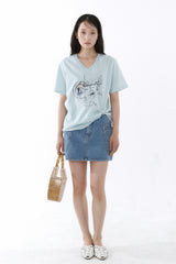 ギャラクシーVネックTシャツ_アイスミント