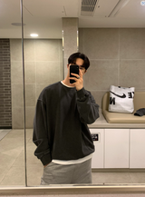  Logane Supima Cotton Pigment Overfit Incision Sweatshirt