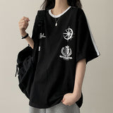 Patterned Track Line Short Sleeve Tee
