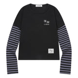 セリンレイヤードストライプロングスリーブTシャツ