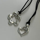 [925silver] Bold pendent suede necklace (2type)