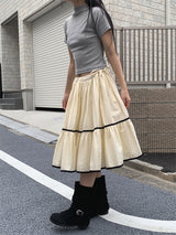 RIBBED HALF NECK TEE (4C)