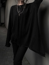 unbalanced loose-fit long sleeves (3color)