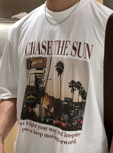 レオデジタル The Sun プリントオーバーフィット半袖Tシャツ