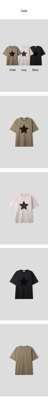 [S/S] Velvet star half t-shirts (3color)