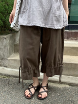 26SS★ [BAONHAUS] Loenin Cotton Strap Bermuda Pants