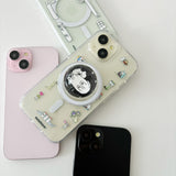 [MagSafe phone case] カラーディスターテッドキャット フォンケース