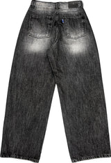 Bleach Curved Denim Pants (Black / S·M·L)