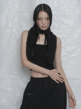[mnem] Pure Bolero Fur Cardigan (black)