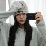 Mini Dot Fleece Beanie (grey)