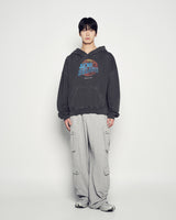 25FW バスケットボールピグメントワイドフーディー チャコール