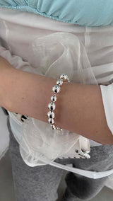 Silver ball@ball@ball bracelet