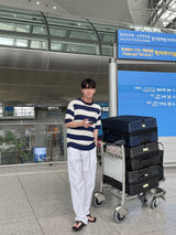 MR ケーブルストライプハーフニット